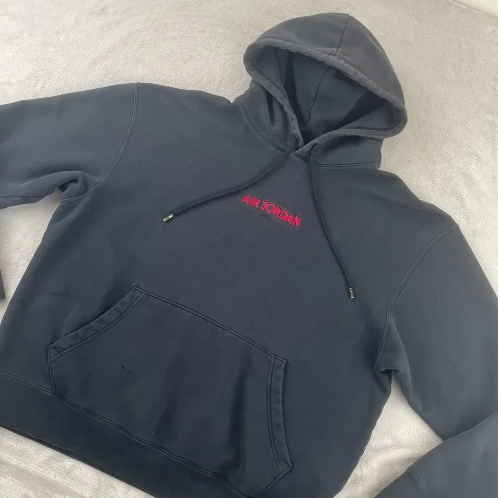 Air Jordan Hoodie Men XL Black Pullover AJ5 Retro 5 Big Graphic‎ Sweatshirt Nike